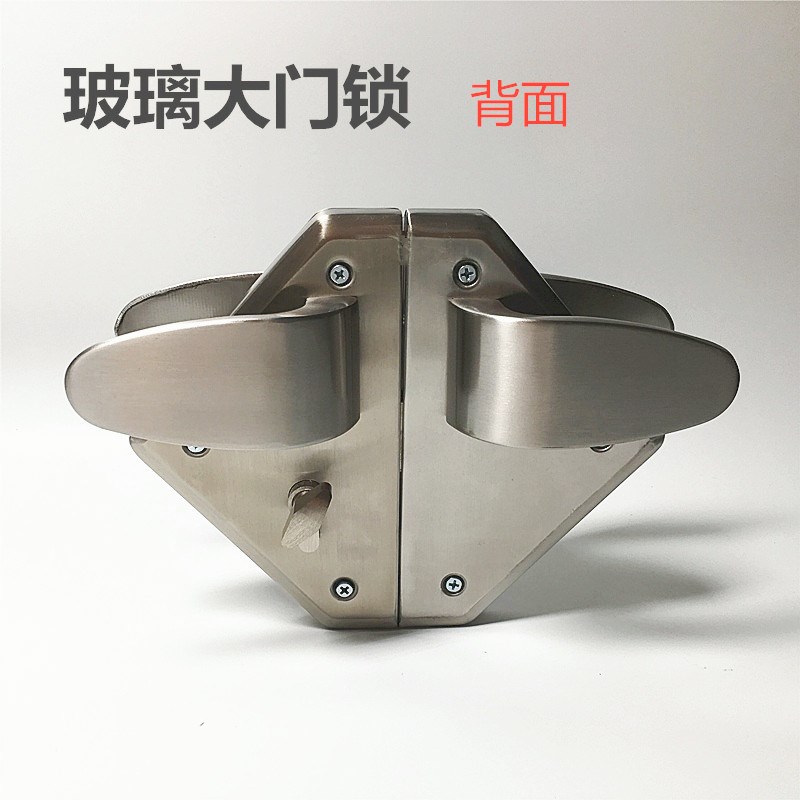 xiongye门锁菱形玻璃门锁304不锈钢大门中锁办公室门锁单门双开门