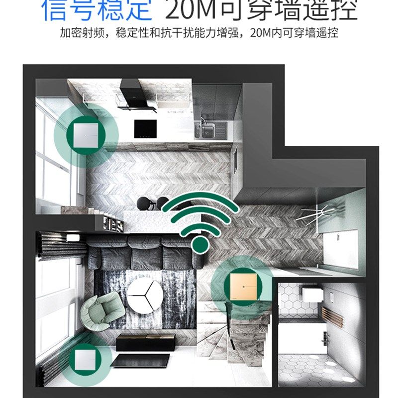 智能触摸无线控制开关遥控面板86型随意贴遥控器多控免布线