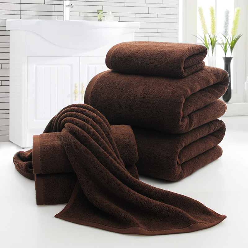 纯棉毛巾浴巾加大成人儿童男女咖啡色加厚美容院火疗阻燃柔软吸水