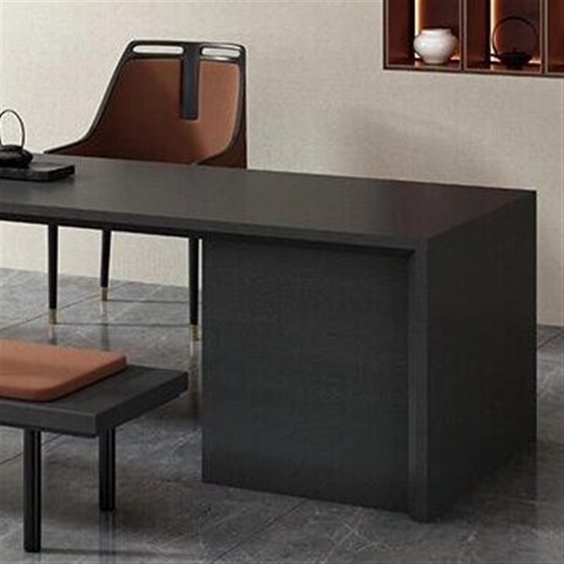 新中式禅意实木茶桌高端黑胡桃木茶台喝茶桌椅组合办公接待泡茶桌