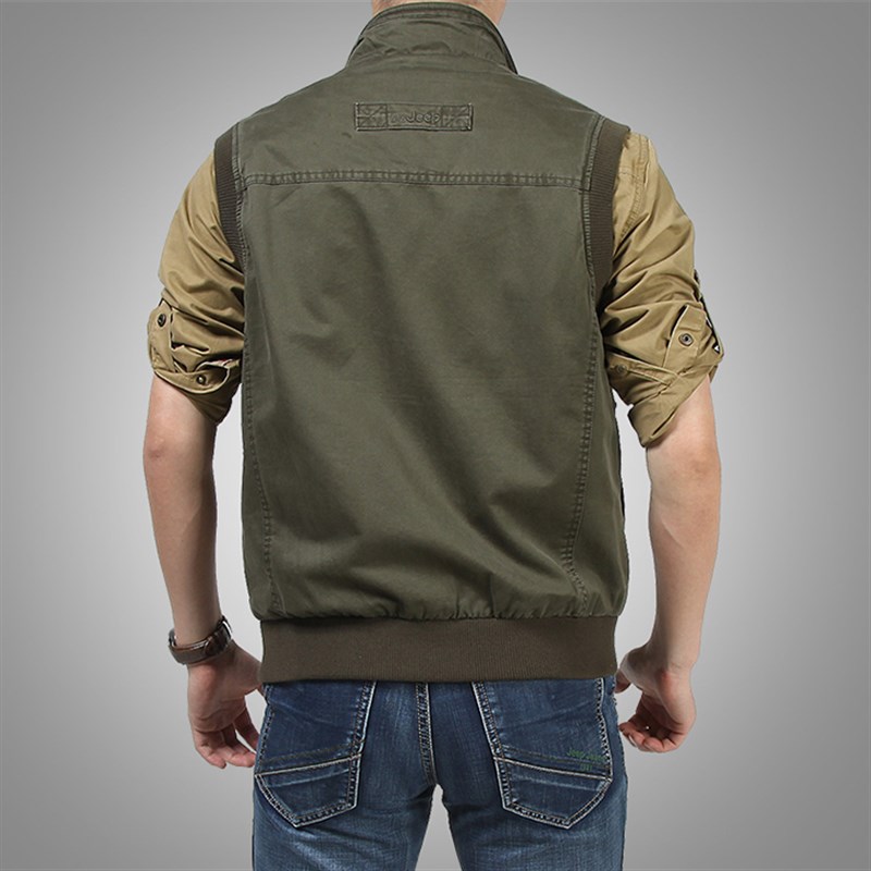 见展车男装摄影马甲导演背心多口袋户外钓鱼纯棉马夹男春秋外套