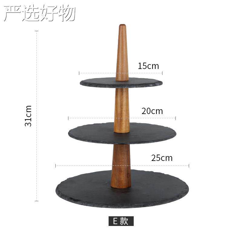 【全国包邮百货】甜品台,,日岩多石串盘双层甜品盘,三层水果盘