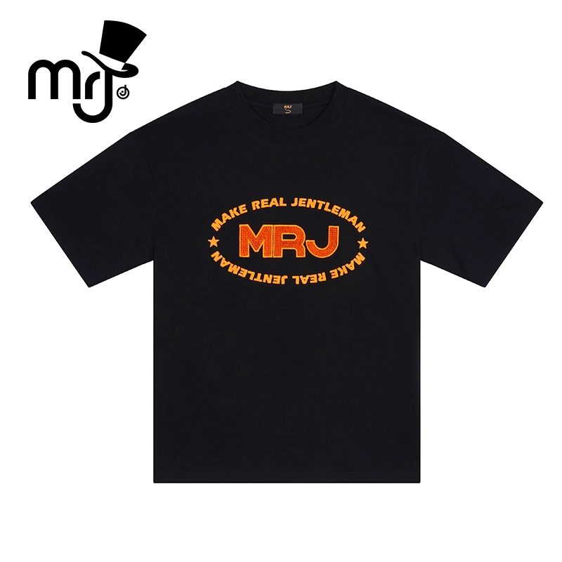MRJ周杰伦原创品牌夏季短袖T恤个性潮流男女同款宽松纯棉圆领上衣