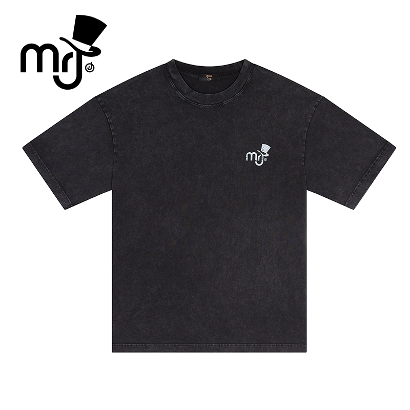 MRJ周杰伦原创品牌个性创意短袖T恤夏季复古水洗做旧男女同款上衣