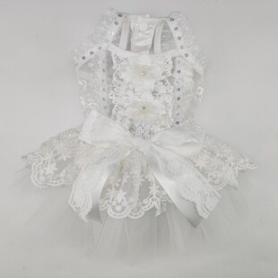 婚纱薄泰迪比熊博美约克夏结婚衣服猫咪公主裙 私宠手作宠物狗新款