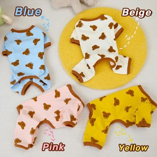 宠物猫咪狗狗衣服泰迪比熊狗狗四脚睡衣小型幼犬家居服 春秋款