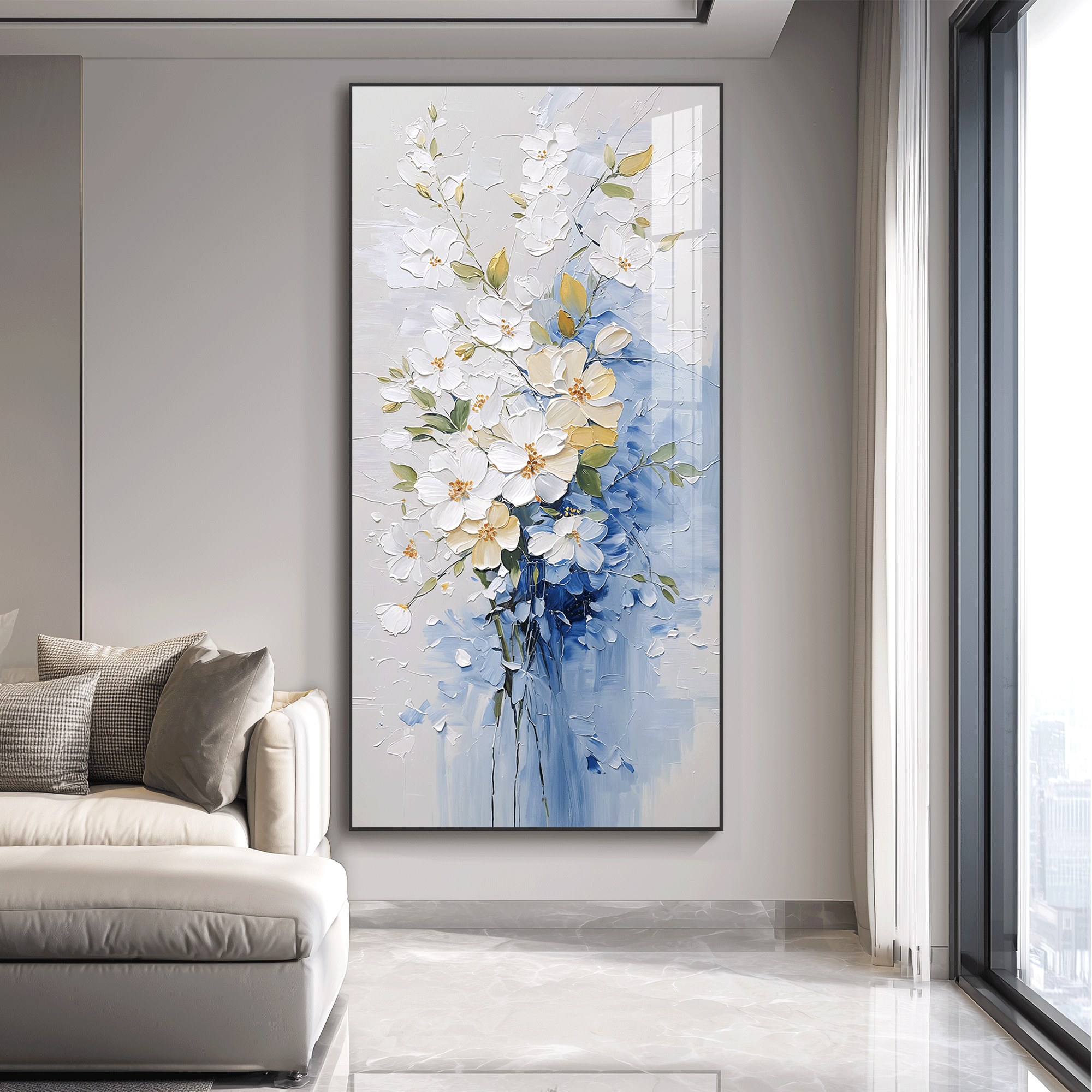 亿笔一画植物花卉轻奢简约现代入户玄关装饰画走廊过道挂画墙壁画