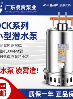 凌霄QCK潜水泵污水泵304不锈钢220V地下室排污泵抽水泵管道泵变频