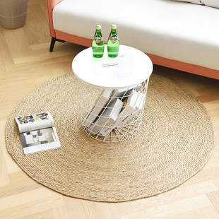 饰水芦草垫子 手工编织圆形地毯现代简约蒲草垫客厅房间家用摄影装