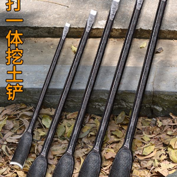 九哥锻打一体弹簧锰钢深挖土铁锹农用树铲撬棍移苗笋直锹定制洞铲