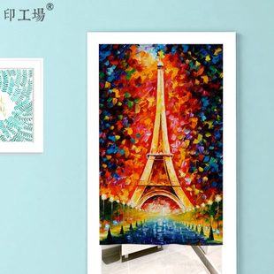 饰卧室布帘厨房帘子挂帘半帘定制 北欧油画布艺门帘隔断帘布家用装