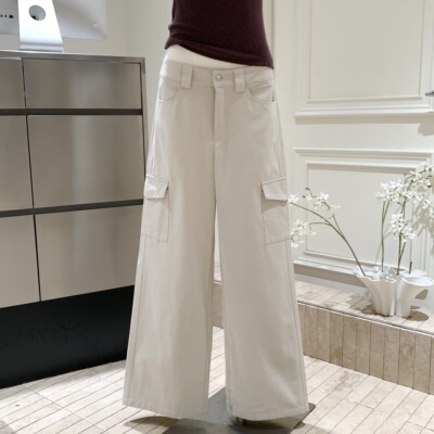 蘑【糯糯】同款工装阔腿裤女显瘦