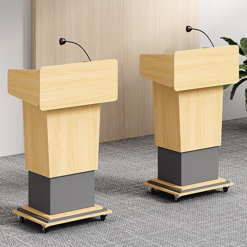 可升降移动演讲台会议室培训台发言台教室讲台讲桌主持台接待台