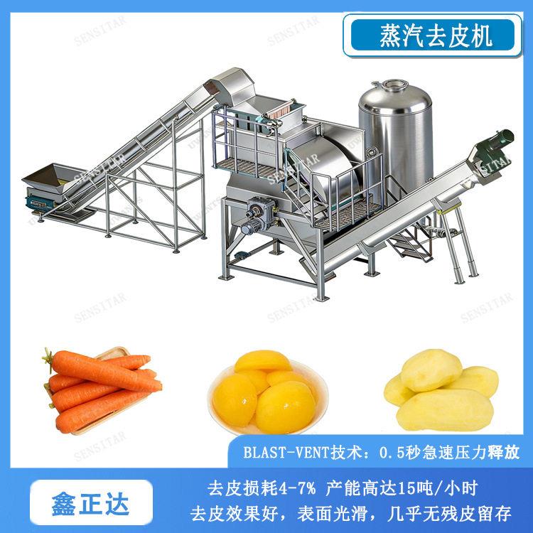 全自动果蔬烫皮机黄桃葡萄去皮机黄桃头加工设备蒸汽去皮机
