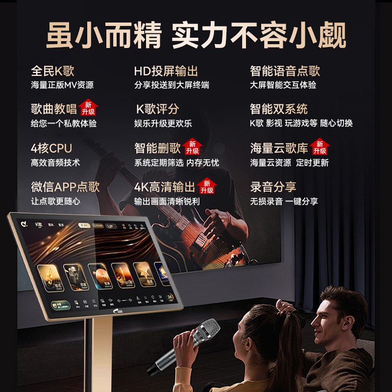 eVideo/视易2025年新款免费点歌机 C185T/C195L家庭KTV一体唱歌机
