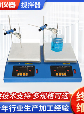 四联磁力加热搅拌器杜甫仪器厂家供应，ZNCL-DL多联磁力搅拌器价