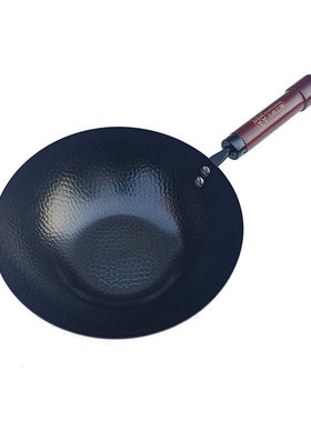 三叔三婶章丘式小铁锅无涂层纯铁锅手工锻打家用炒菜锅2m2m