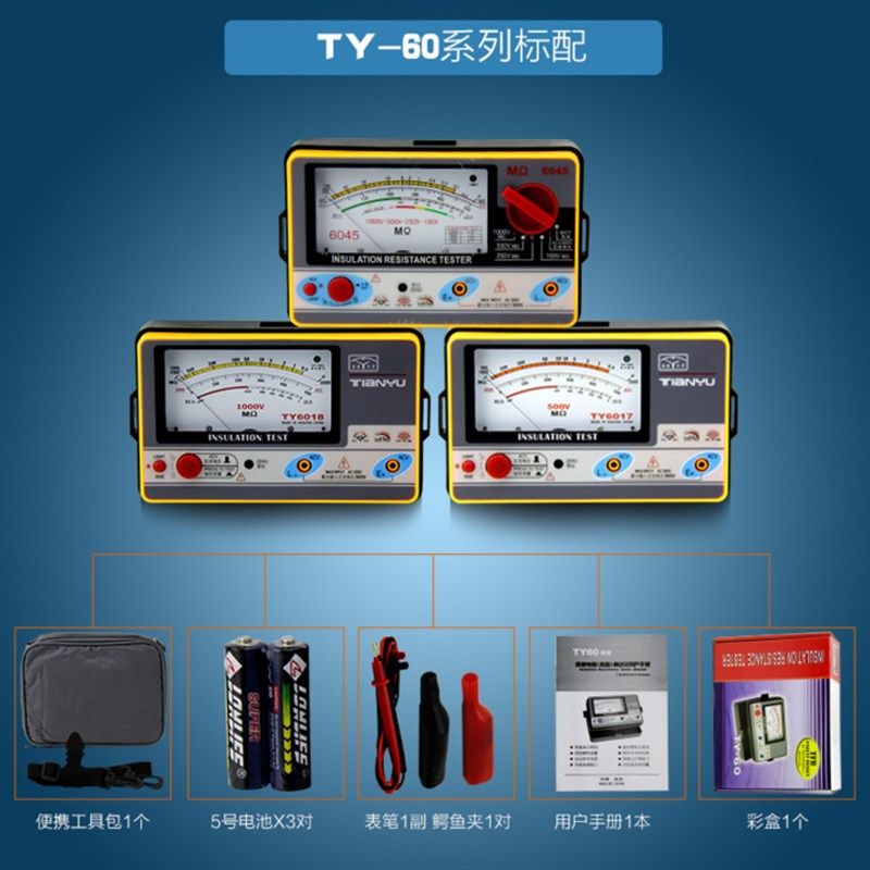 天宇绝缘电阻测试仪TY指针式电阻表电子兆欧表