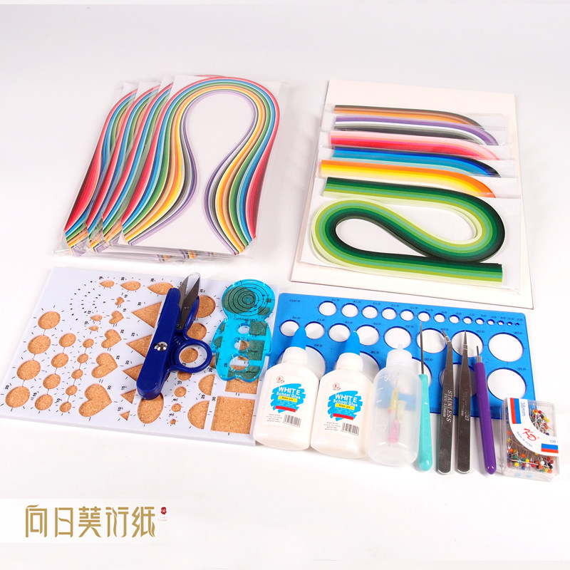 向日葵衍纸 新手工具纸条装多款选 模板笔纸条底纸 多区域