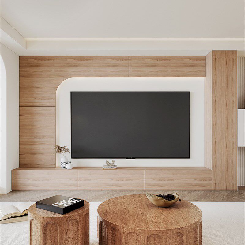 莱客满墙电视柜全屋定制 客厅满墙柜电视柜书柜一体背景墙