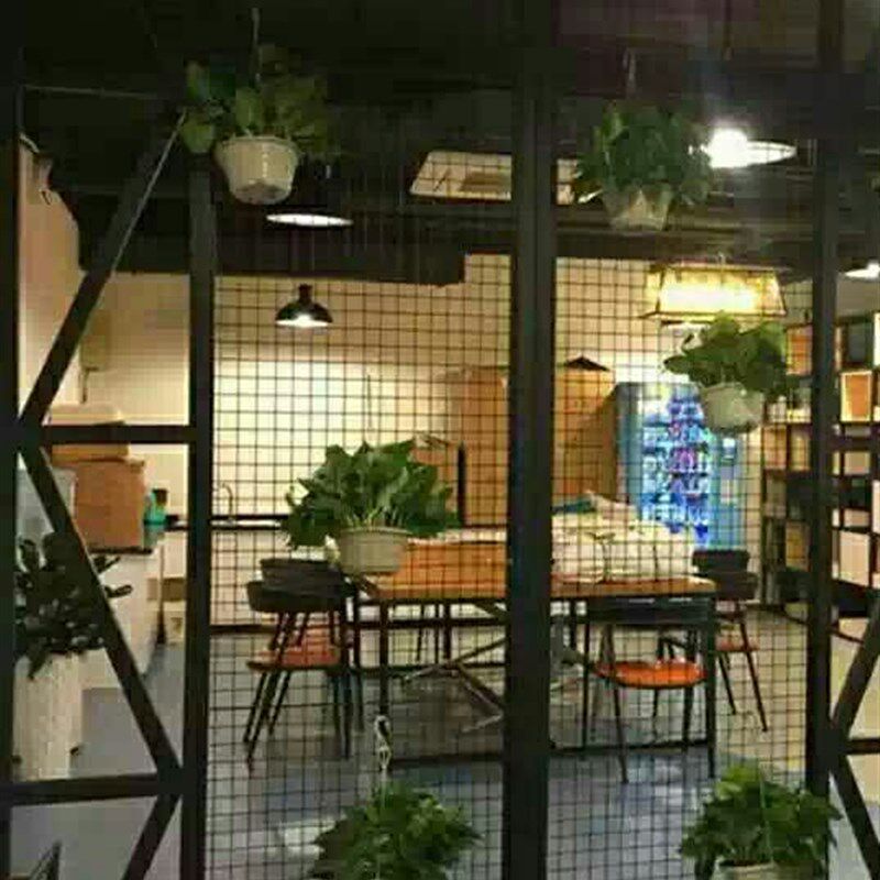 镂空装饰隔断工业风铁艺铁网装饰墙隔断屏风网格背景墙装饰架