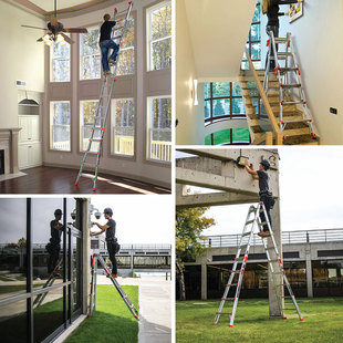 雷都捷特梯子伸缩升降工程梯加厚铝合金家用人字梯直梯