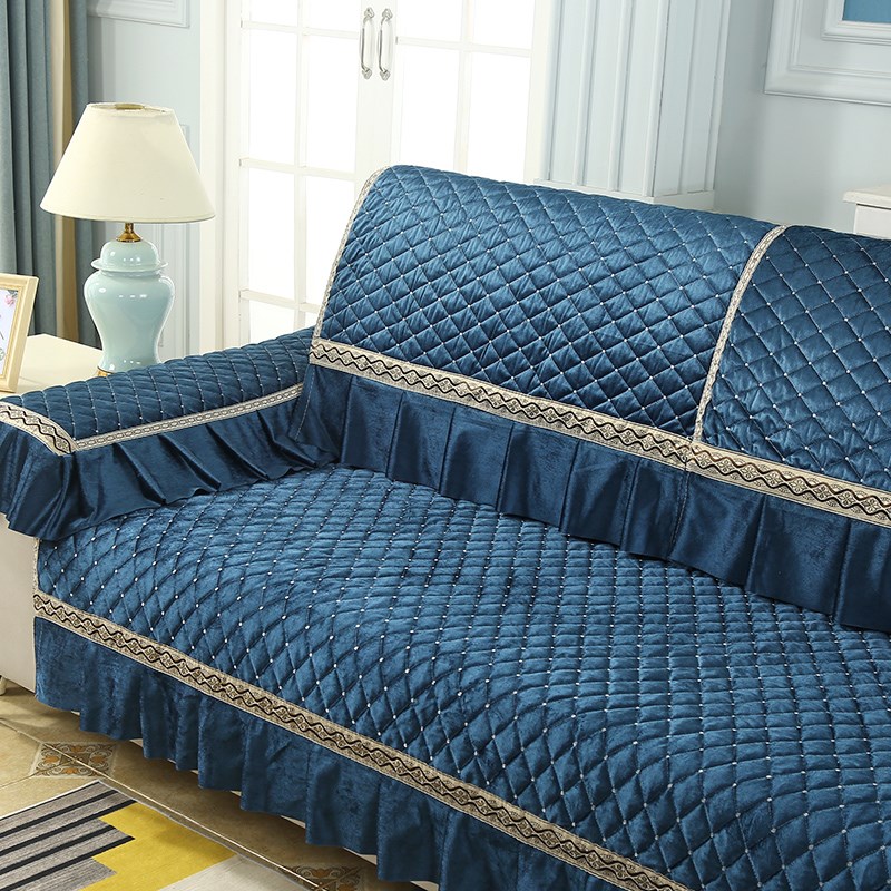 沙发垫整毛绒沙发坐垫盖巾纯色防滑沙发现代木质沙发全盖