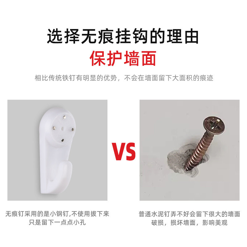 无痕钉免打孔螺丝强力黏胶固定器免钉挂钩墙钉相框照片壁挂黏钩