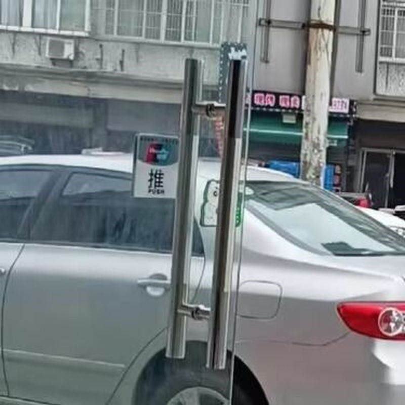 圆管拉手直脚斜脚门把手对装加厚中砂有框门拉手玻璃门