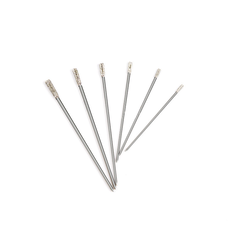 玉石打孔针翡翠玛瑙打眼针钻头金刚砂优质钻孔针圆珠加工工具