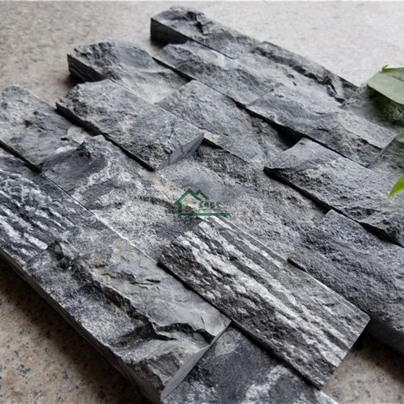 灰黑色石材马赛天然大理石客厅玄关立体文化石欧式现代墙面瓷砖