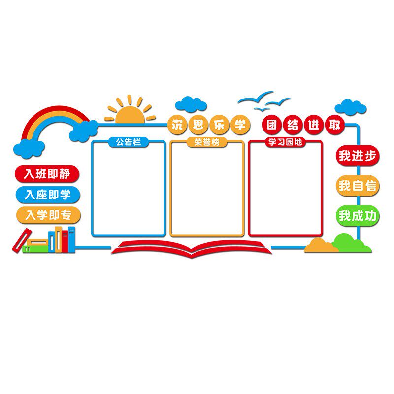 班级文化墙公告栏荣誉榜学习园地边框教室黑板报布置装饰中小学