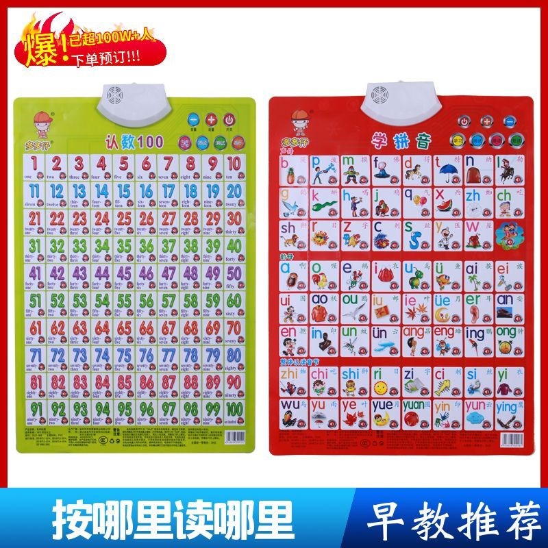 婴幼儿早教宝宝识字卡片有图有声数字拼音字母表儿童玩具语音学习