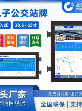 28.6/32/40/43/49/55寸高清户外IP56防尘防水嵌入式电子公交站牌
