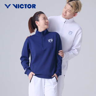 5512VBC VICTOR胜利威克多羽毛球服俱乐部系列男女针织立领卫衣T