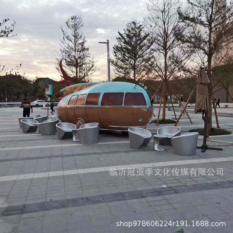 异型铁艺多功能可移动餐车广告宣传展览车商场景区美陈打卡拍照
