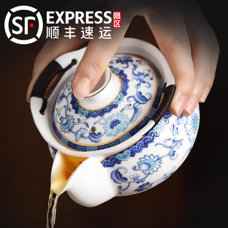 高档羊脂玉手抓壶2025新款家用单个大容量防烫盖碗一人饮功夫茶具,餐饮具,盖碗,淘宝优惠券,粉丝福利购,淘宝优惠卷