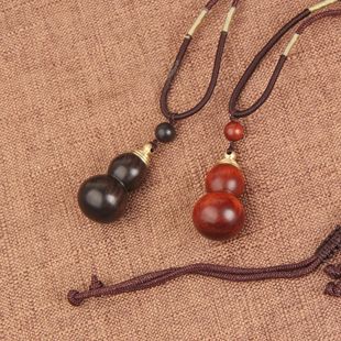 木制木质手把件吊坠挂绳葫芦寓意平安吉祥福禄脖挂钥匙挂件鼻烟壶