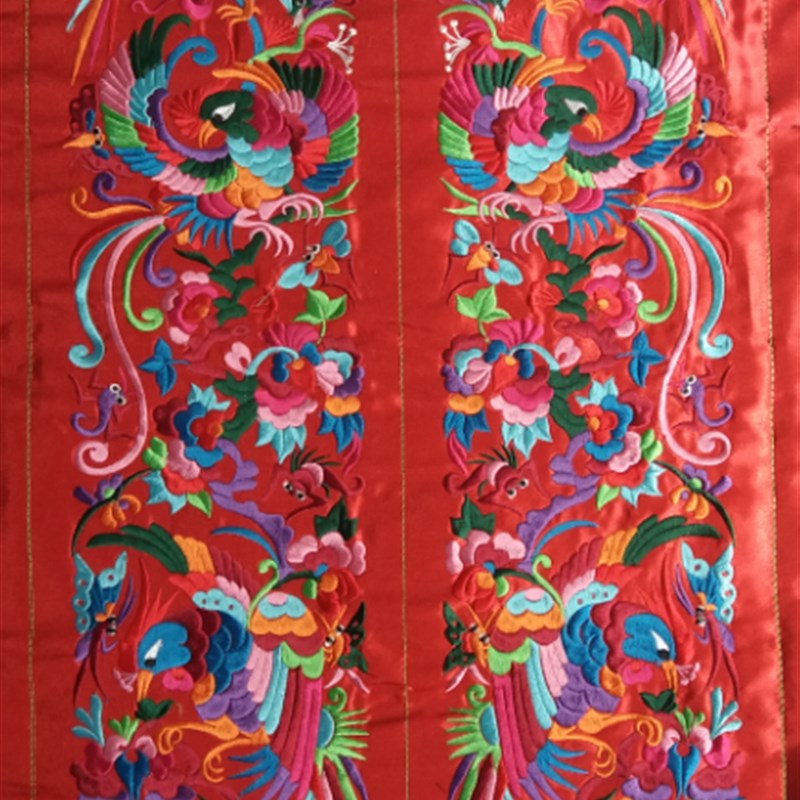 少数民族机绣特色绣片 苗族工艺品刺绣 对联绣片一对的价格7*15.