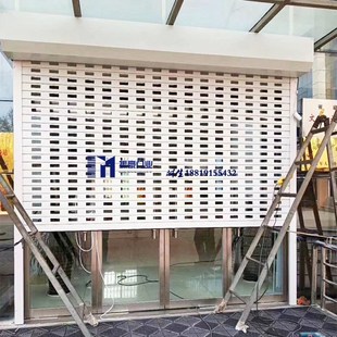 定制阳台防盗卷帘门 电动启卷闸门 铝合金缕空透气冲孔庭院门
