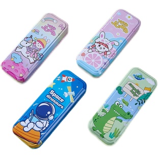 带乘法口诀表马口铁皮文具盒铁盒铅笔盒女孩款男孩铁质老式小学生