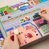 儿童卡通粘纸书全景果冻纸到到岁宝宝早教画书