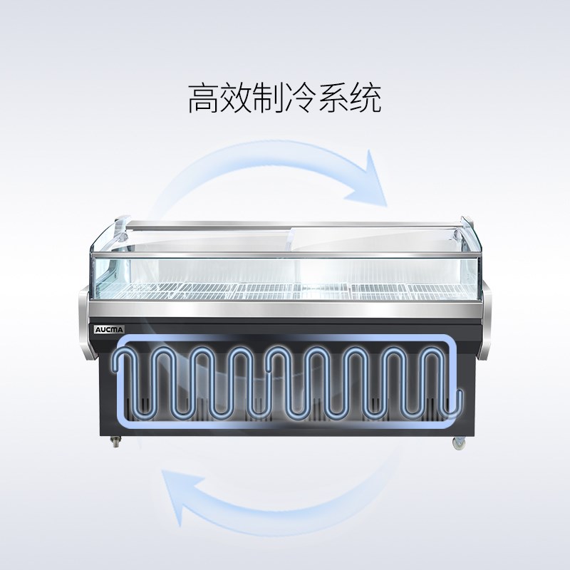 澳柯玛商用鲜肉柜冰柜卧式熟食冷藏展示柜凉菜岛柜超市点菜生鲜