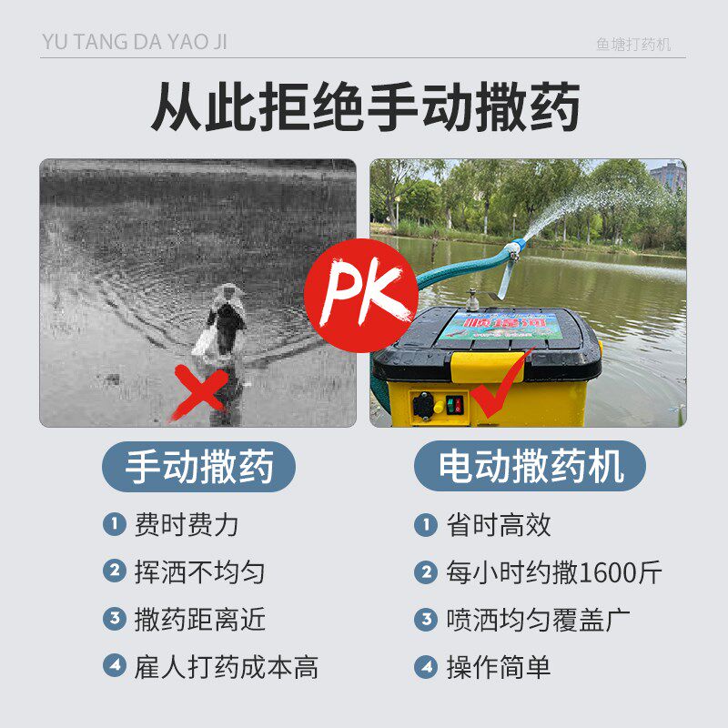 全自动摇摆式船用撒药消毒鱼塘打药喷药洒药压