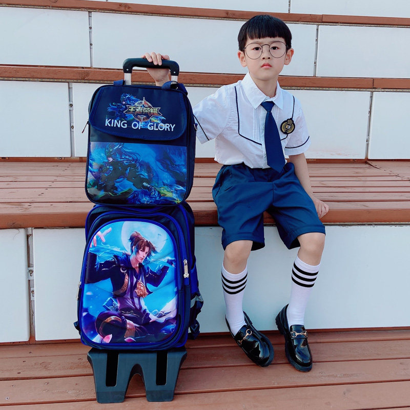拉杆书包小学生男孩一二三到四六年级儿童大容量防水爬楼拖拉箱女