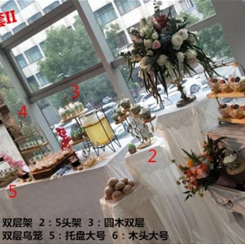复古点心架欧式多层架子木质架盘实木甜品台展示架