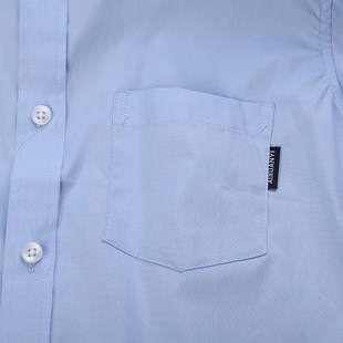 小学生校服班服 有口袋全纯棉蓝色白色衬衣孩儿童夏装 男童衬衫 短袖