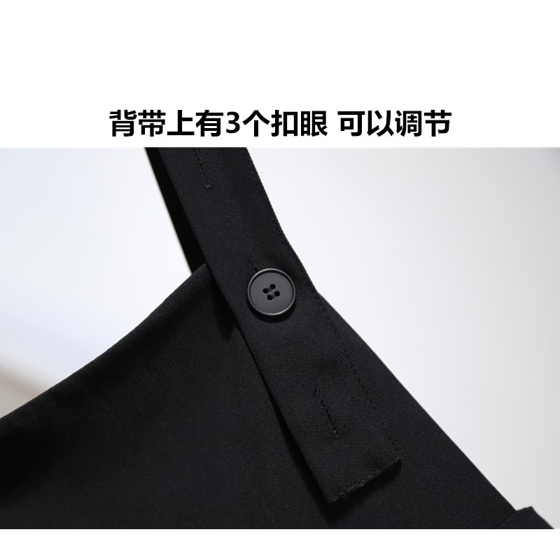 背带裤女夏季薄款裤子宽松高腰垂感开叉阔腿西装裤休闲直筒连体裤