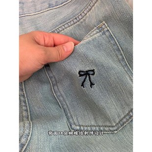 女装 女胖mm夏季 300斤大码 蝴蝶结牛仔短裤 a字五分裤 子显瘦休闲热裤