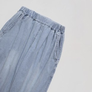 强推!薄款宽松柔软牛仔七分裤男童女童松紧腰夏季中大童中裤短裤